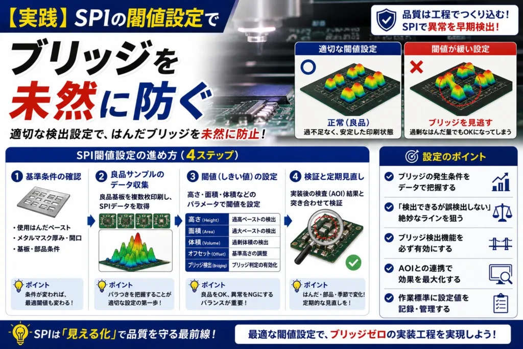 SPIの閾値設定でブリッジを未然に防ぐ