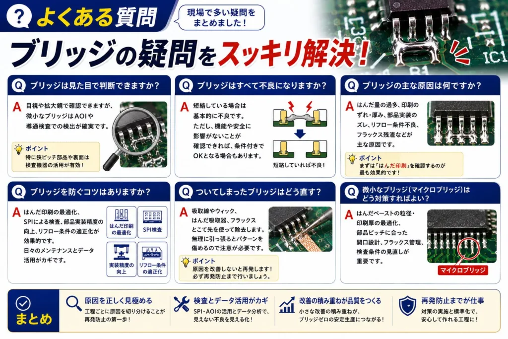 はんだブリッジのよくある質問