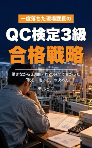 Kindle本『一度落ちた現場課長のQC検定3級 合格戦略』の表紙